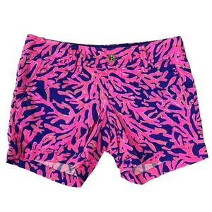 Lilly Pulitzer Callahan 5" Inseam Shorts sz 0 Did you Catch That Navy Fish Coral
